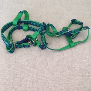Bundle Of 2 Green and Blue Dog Harness